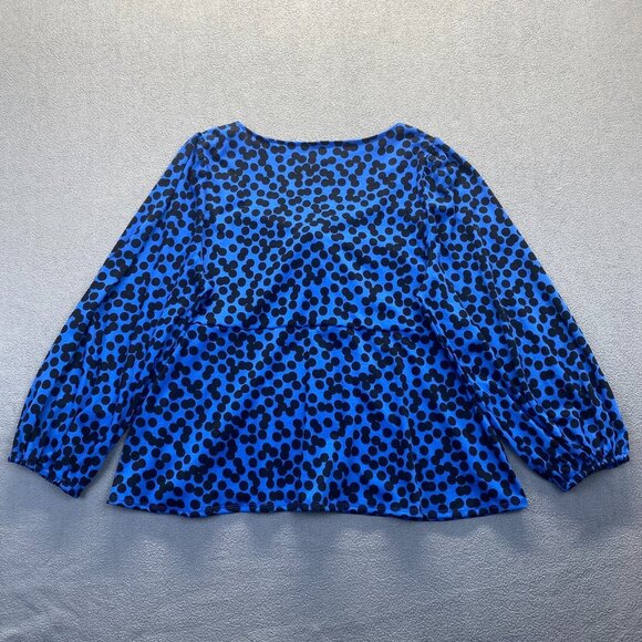 Ava & Viv Plus Size 3X Women's Long Balloon Sleeve Tie-Front Shirt Polka Dot - Picture 4 of 12